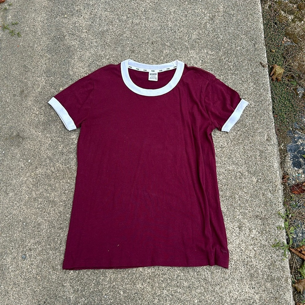 Pink brand ringer tee! Size Large! Has been worn